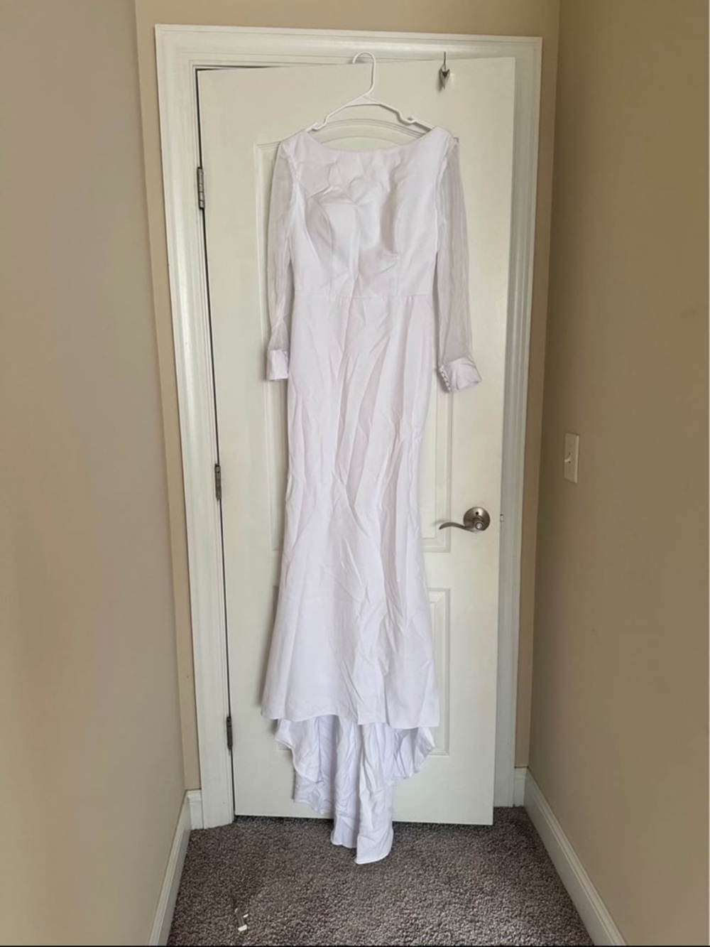 Elegant White Long Sleeve Bridal Gown